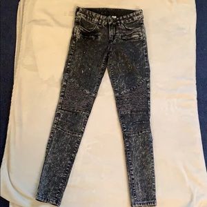 H&M acid wash black jeans